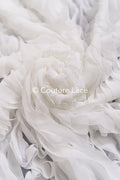 Soft flowing 3D chiffon fabric with wave pattern – Ideal for wedding dresses &amp; accessories// L25-852