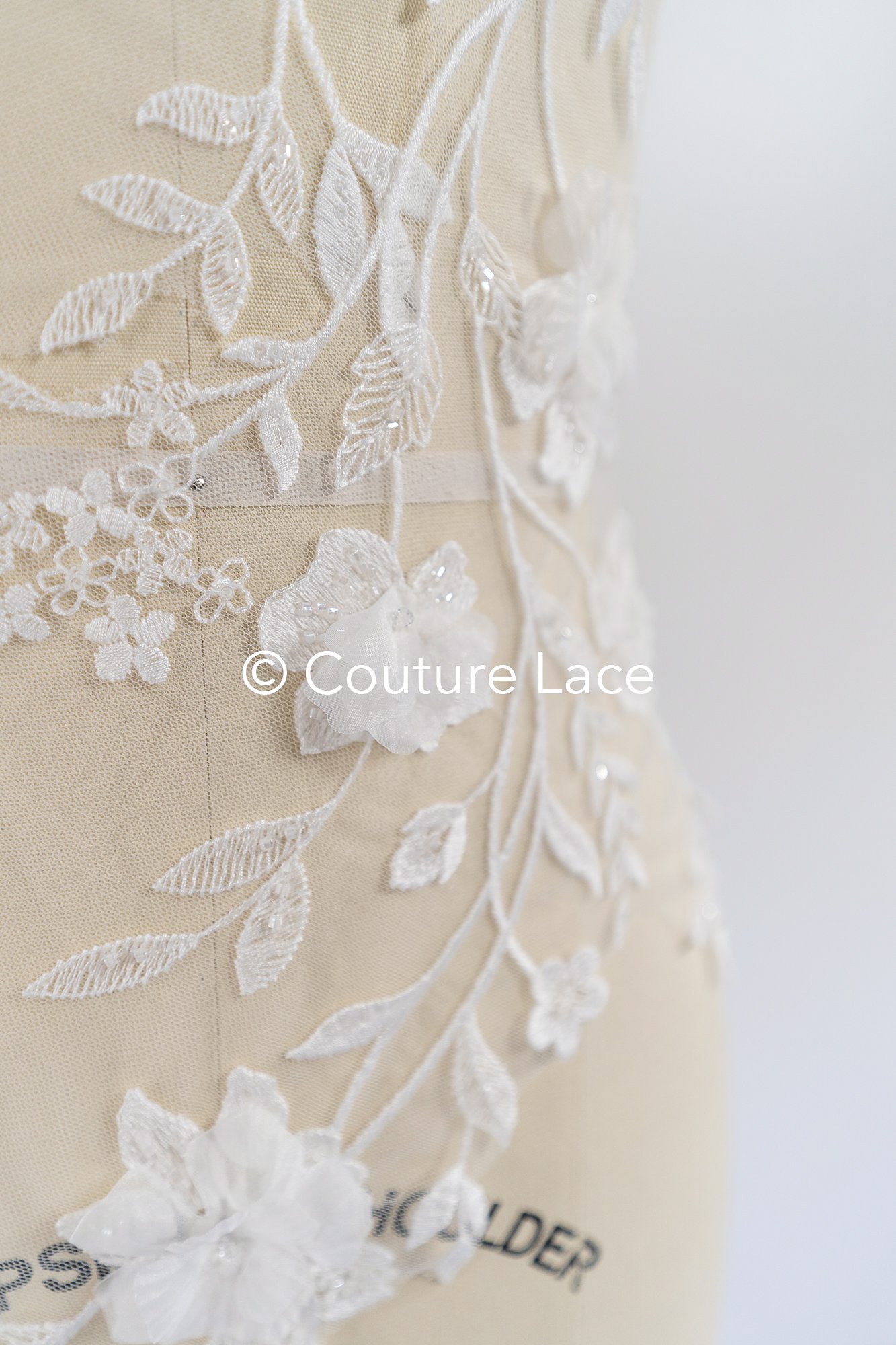 3D flower appliqués for wedding dresses/ wedding dress lace flowers // A25-474