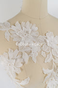 Romantic 3D flower appliqués for wedding dresses/ bridal lace flowers // A25-476