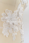 Romantic 3D flower appliqués for wedding dresses/ bridal lace flowers // A25-478