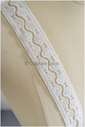 Brautspitze Borte Weiß/ Spitzenborte off-white / Braut Borte/ Spitzenborte für Brautkleid// T24-157