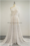 Handbestickte Perlenspitze, Luxuriöse Brautspitze für Couture Brautkleider // L25-358