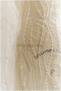 Perlen-Spitzenstoff/ Couture-Spitzenstoff/ Braut-Spitzenstoff/ Perlen-Spitze// L22-218B