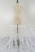Soft embroidered bridal lace fabric with sequins and floral pattern// L25-003S