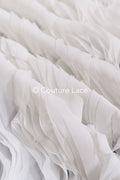 Soft flowing 3D chiffon fabric with wave pattern – Ideal for wedding dresses &amp; accessories// L25-852