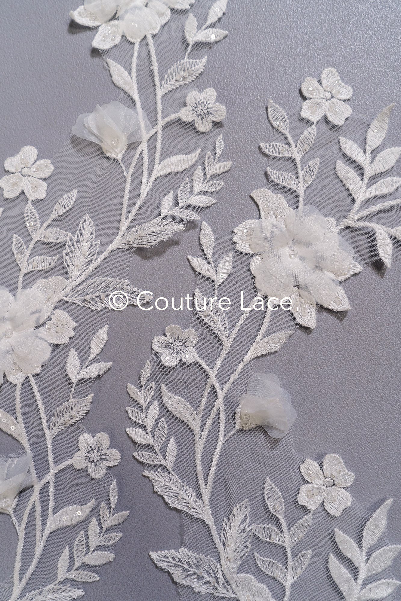 3D Blumen Applikationen für Brautkleider // A25-473