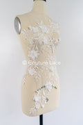 3D flower appliqués for wedding dresses/ wedding dress lace flowers // A25-474