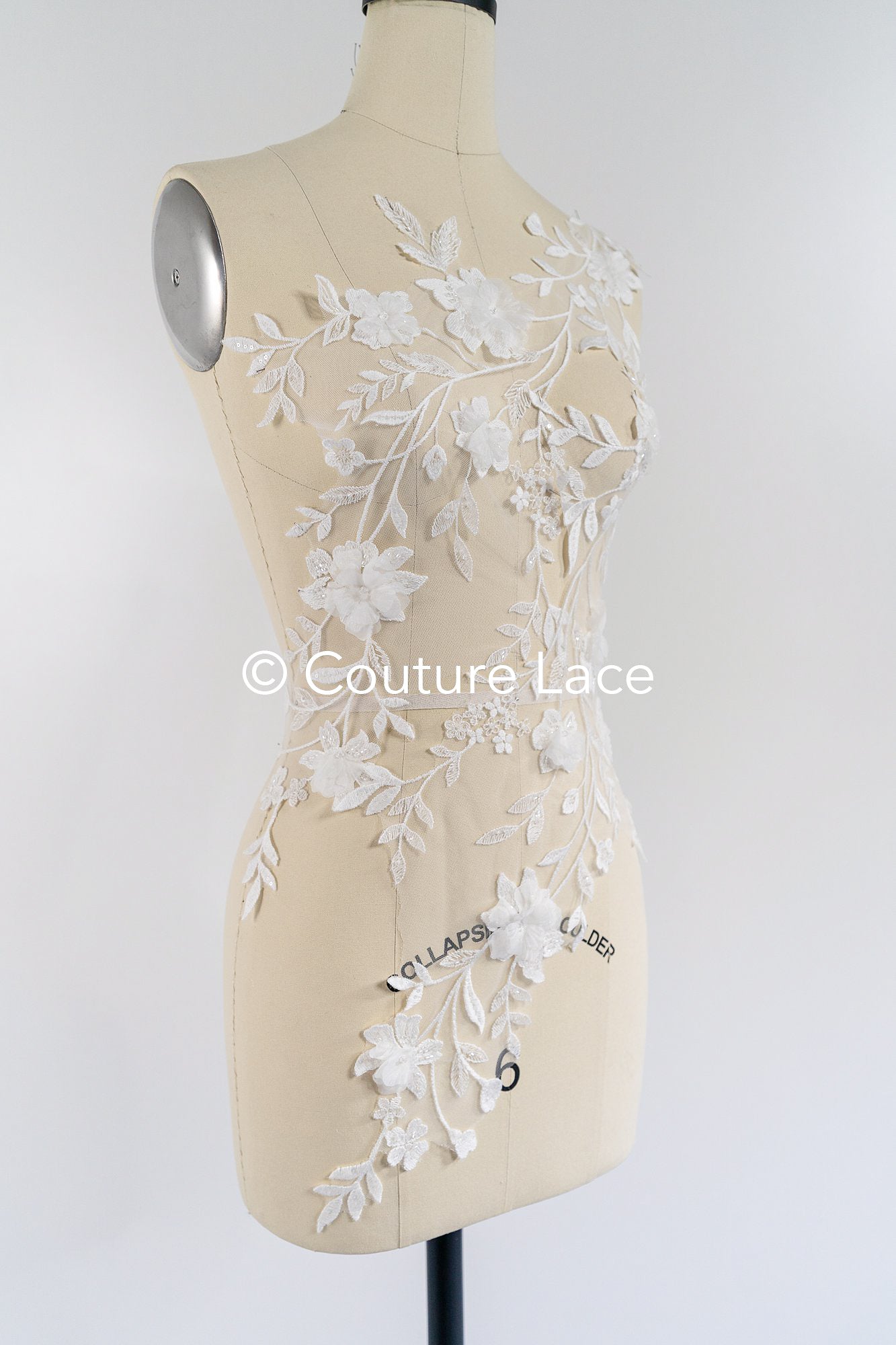 3D flower appliqués for wedding dresses/ wedding dress lace flowers // A25-474