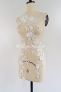 Romantic 3D flower appliqués for wedding dresses/ bridal lace flowers // A25-476
