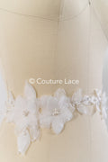 3D flower pearl appliqués for wedding dresses/ bridal lace pearl motifs // A25-482