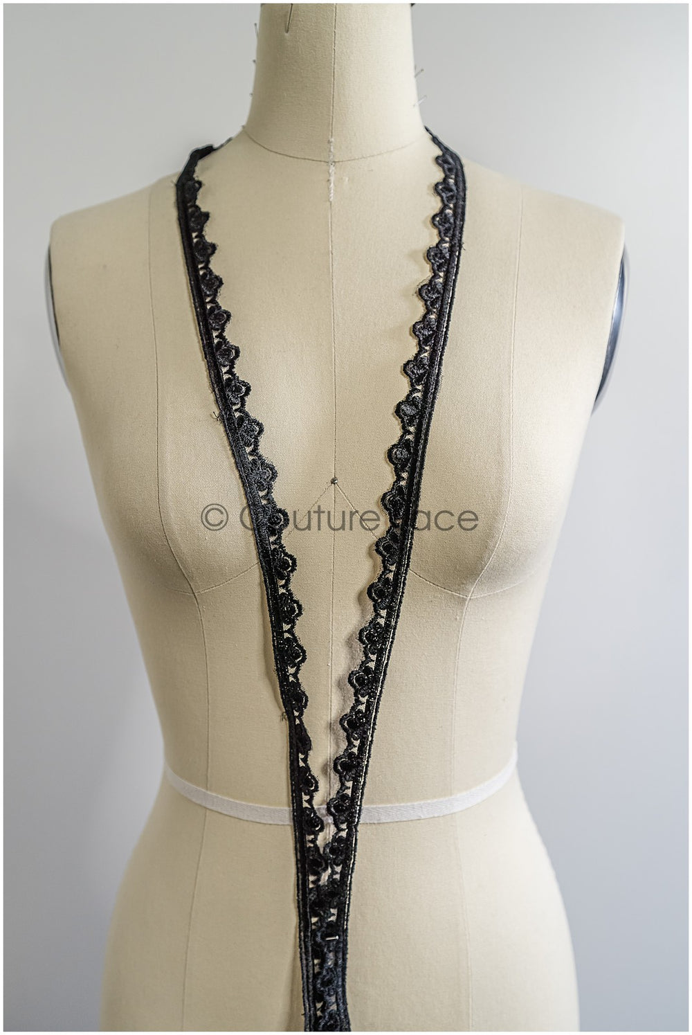 Brautspitze Borte Schwarz/ Spitzenborte schwarz/ Braut Borte/ Spitzenborte für Abendkleid// T24-156