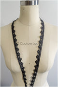 Brautspitze Borte Schwarz/ Spitzenborte schwarz/ Braut Borte/ Spitzenborte für Abendkleid// T24-156