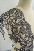 Brautspitze Borte Schwarz/ Spitzenborte schwarz/ Braut Borte/ Spitzenborte für Abendkleid// T24-222