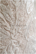 Couture-Spitzenstoff mit Perlen/ floraler Spitzenstoff mit Perlen/ perlenbesetzter Blumen-Spitzenstoff/ L22-506