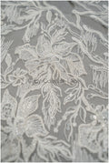 Brautspitze Borte mit Perlen & Pailletten/ Spitzenborte off-white / Braut Borte/ Spitzenborte für Brautkleid// T24-118
