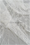 Perlen-Spitzenstoff/ Couture-Spitzenstoff/ Braut-Spitzenstoff/ Perlen-Spitze// L22-218B