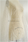 Wunderschöner Perlen-Spitzenstoff mit Linien, Couture-Spitzenstoff mit Perlen und Pailletten, Brautspitze mit Zweigen und Linien// L22-473