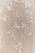 Florale perlenbestickte Brautspitze für Brautkleider // L25-092N
