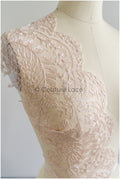 Brautspitze Borte Pfirsich/ Spitzenborte Pfirsich / Spitze Borte/ Spitzenborte für Abendkleid// T24-160