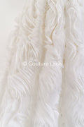 Soft flowing 3D chiffon fabric with wave pattern – Ideal for wedding dresses &amp; accessories// L25-852