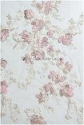 Farbiger Blumen Spitzenstoff/ romantische Pastell Spitze/ Abendkleid Spitze/ Blumen Spitzenstoff/ bestickte Farbe Hochzeitsstoff// L19-258