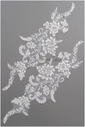 Perlen SpitzenBlume Aufnäher, Blumen Applikation, SpitzenBlume Patch, Spitzen Applikation, Hochzeitskleid Spitzen Applikation, Braut Blumen Aufnäher// A19-185