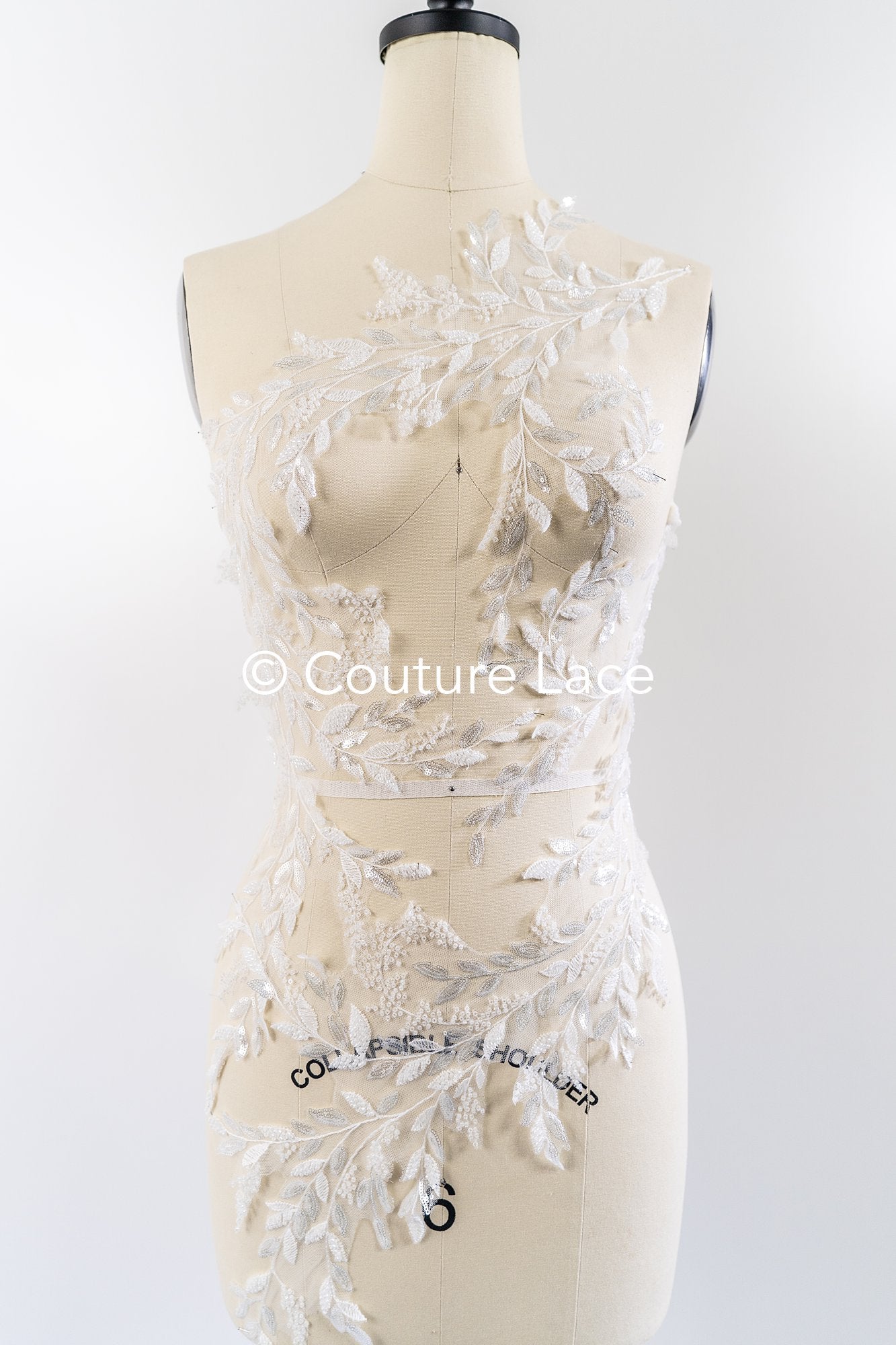 Perlen Applikationen für Brautkleid Off-White/ Blumenspitzen Aufnäher/ bestickte Spitzenapplikationen/ Spitzenapplikationen// A24-216B