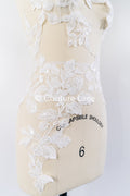 Flower Applique/ Pearl Bridal Patch/ Wedding Dress Lace Applique/ Pearl Bridal Patch/ A23-338