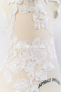 Flower Applique/ Pearl Bridal Patch/ Wedding Dress Lace Applique/ Pearl Bridal Patch/ A23-338