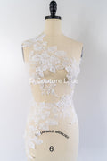 Flower Applique/ Pearl Bridal Patch/ Wedding Dress Lace Applique/ Pearl Bridal Patch/ A23-338
