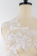 Flower Applique/ Pearl Bridal Patch/ Wedding Dress Lace Applique/ Pearl Bridal Patch/ A23-338