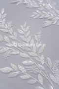 Pearl Appliques for Wedding Dress Off-White/ Floral Lace Patches/ Embroidered Lace Appliques/ Lace Appliques// A21-216