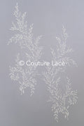 Pearl Appliques for Wedding Dress Off-White/ Floral Lace Patches/ Embroidered Lace Appliques/ Lace Appliques// A21-216