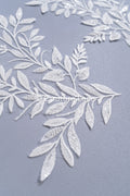 Applikation mit Perlen & Pailletten/ Hochzeitskleid Spitzenapplikation/ Braut Applikation// A24-002