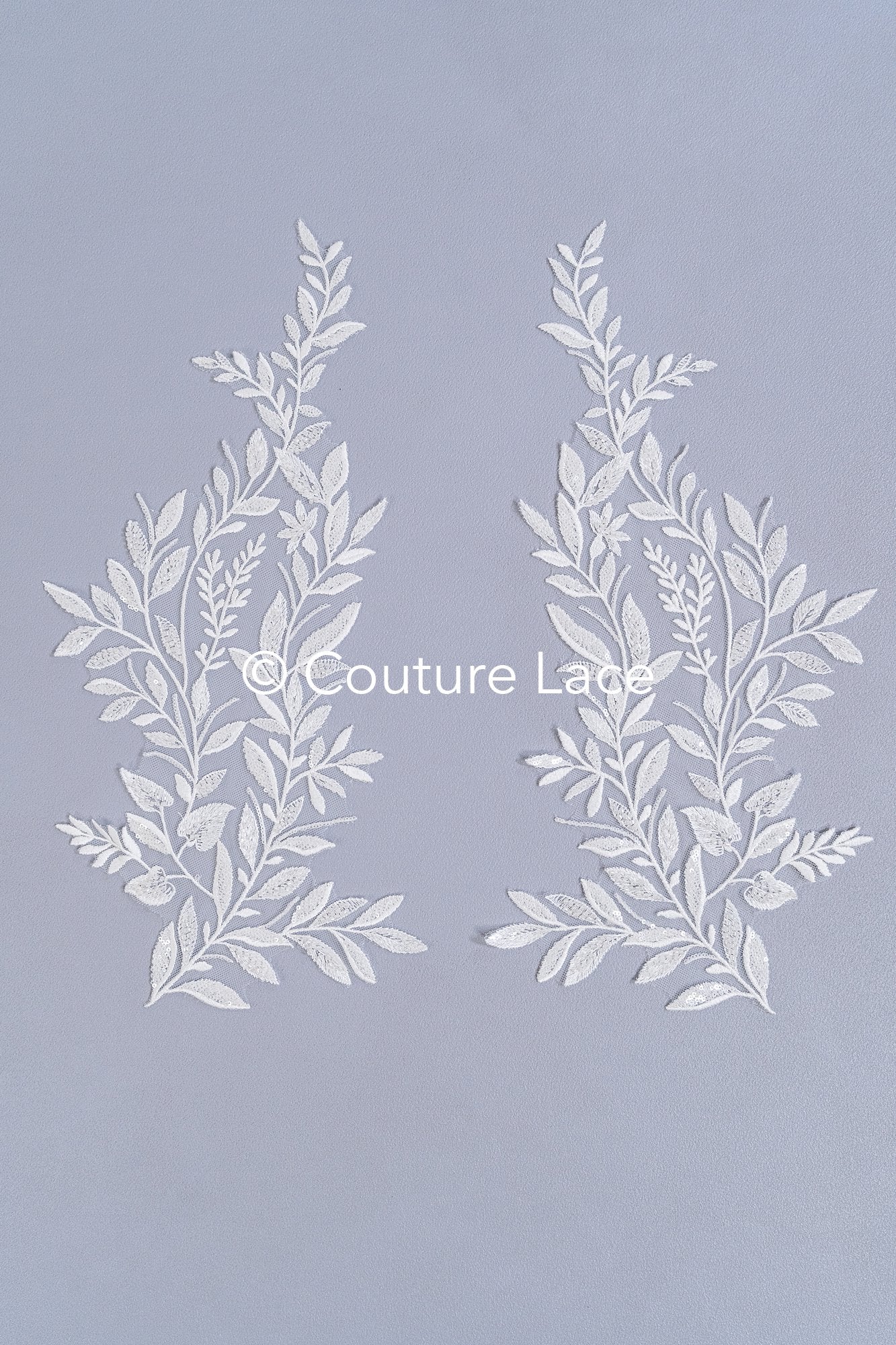 Applikation mit Perlen & Pailletten/ Hochzeitskleid Spitzenapplikation/ Braut Applikation// A24-002