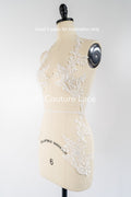 bestickte Applikation für Brautkleid/ Hochzeitskleid Spitzenapplikation/ Braut Spitzeh-Applikation// A24-005