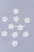 3D-Blumen zum Aufnähen/ 3D-Blüten mit Perlen & Pailletten zum Aufnähen/ off-white Braut-Blumen für Hochzeitskleid// A24-007 (1Pck=10 Stk)