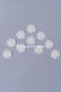 3D-Blumen zum Aufnähen/ 3D-Blüten mit Perlen & Pailletten zum Aufnähen/ off-white Braut-Blumen für Hochzeitskleid// A24-033 (1 Pck = 10 Stk)