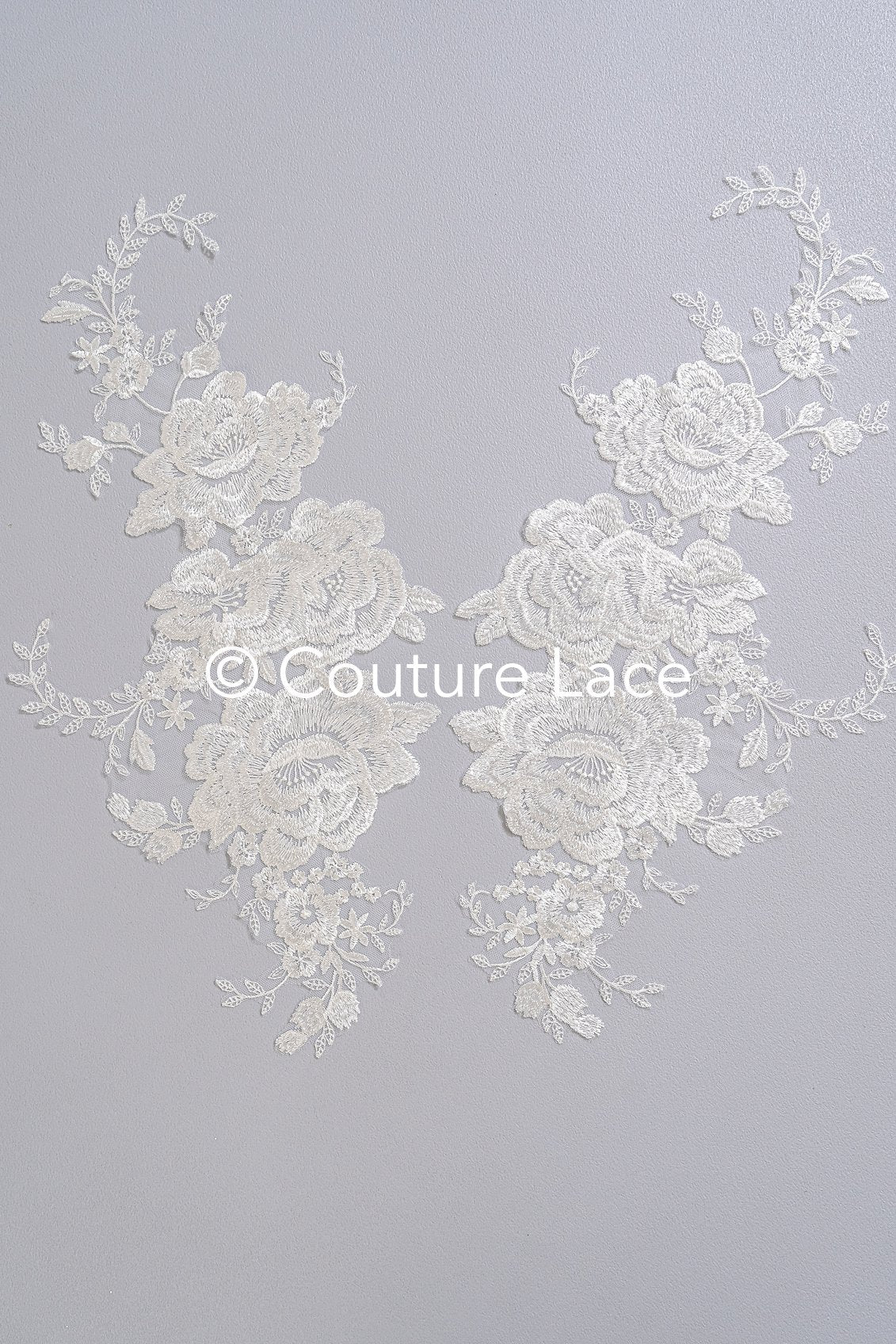 Applikation weiß/ florale Hochzeitskleid Spitzenapplikation/ Braut Applikation// A24-093