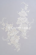 Applikation weiß/ florale Hochzeitskleid Spitzenapplikation/ Braut Applikation// A24-093
