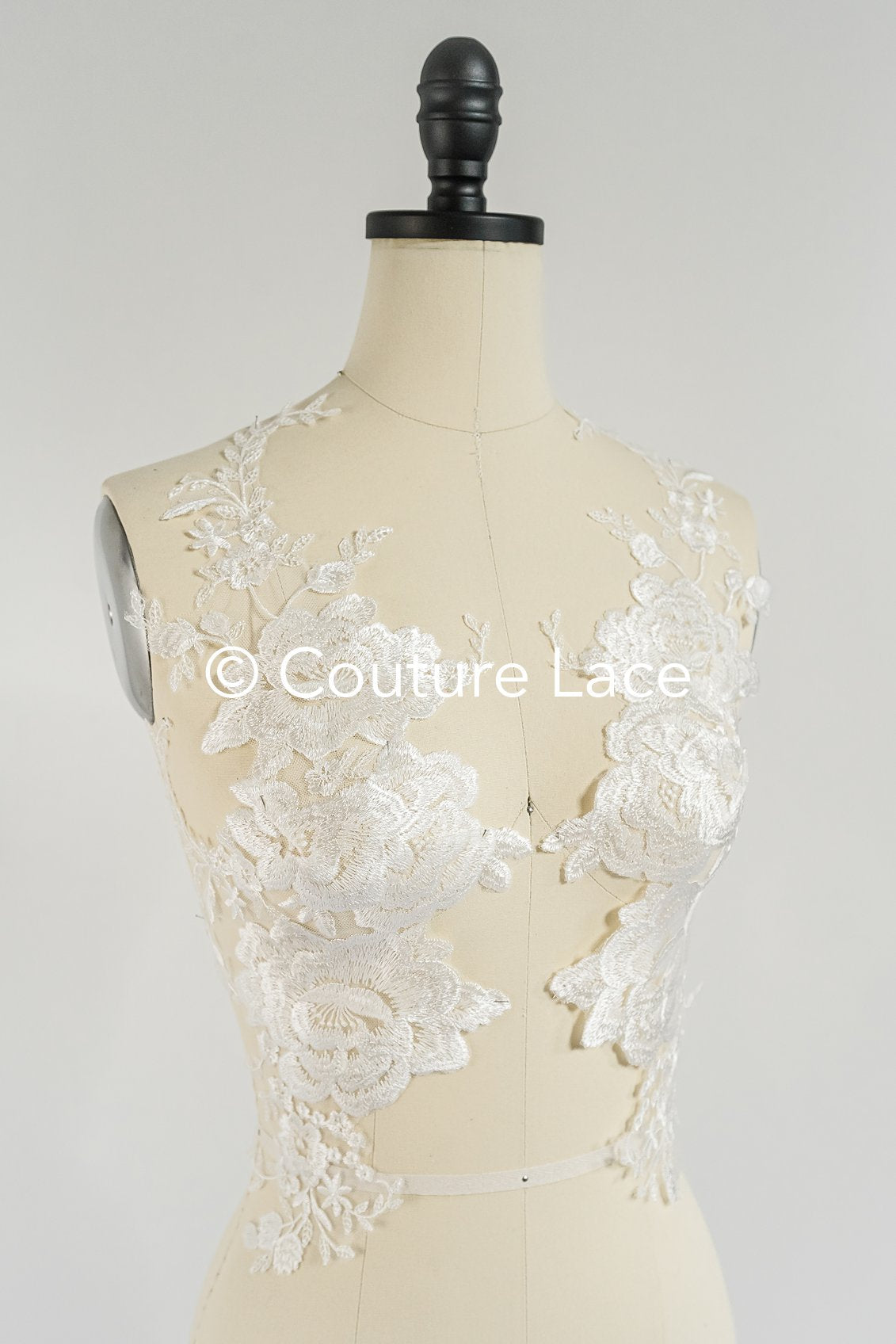 Applikation weiß/ florale Hochzeitskleid Spitzenapplikation/ Braut Applikation// A24-093
