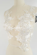 Applikation weiß/ florale Hochzeitskleid Spitzenapplikation/ Braut Applikation// A24-093