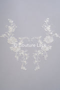 Applikation weiß / florale Hochzeitskleid Spitzenapplikation/ Braut Applikation// A24-096S
