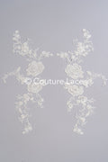 Applikation weiß / florale Hochzeitskleid Spitzenapplikation/ Braut Applikation// A24-096S