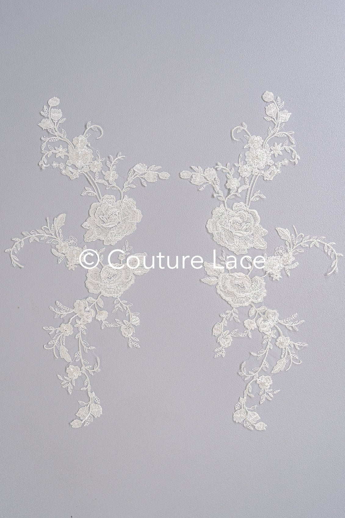 Applikation weiß / florale Hochzeitskleid Spitzenapplikation/ Braut Applikation// A24-096S