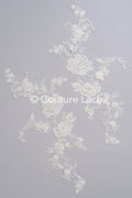 Applikation weiß / florale Hochzeitskleid Spitzenapplikation/ Braut Applikation// A24-096S