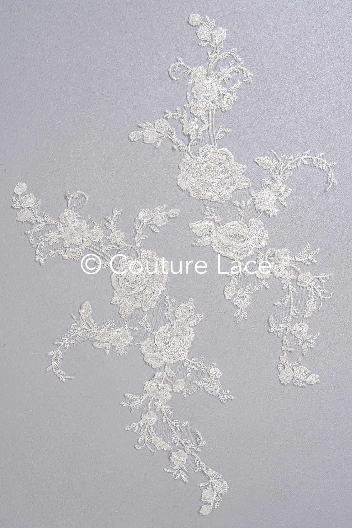 Applikation weiß / florale Hochzeitskleid Spitzenapplikation/ Braut Applikation// A24-096S