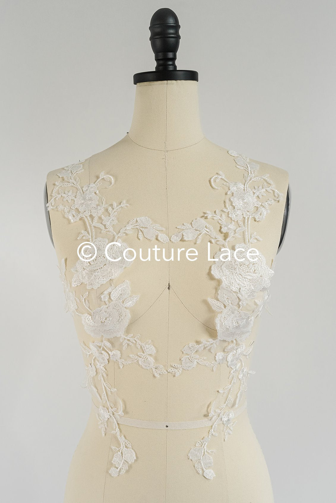 Applikation weiß / florale Hochzeitskleid Spitzenapplikation/ Braut Applikation// A24-096S