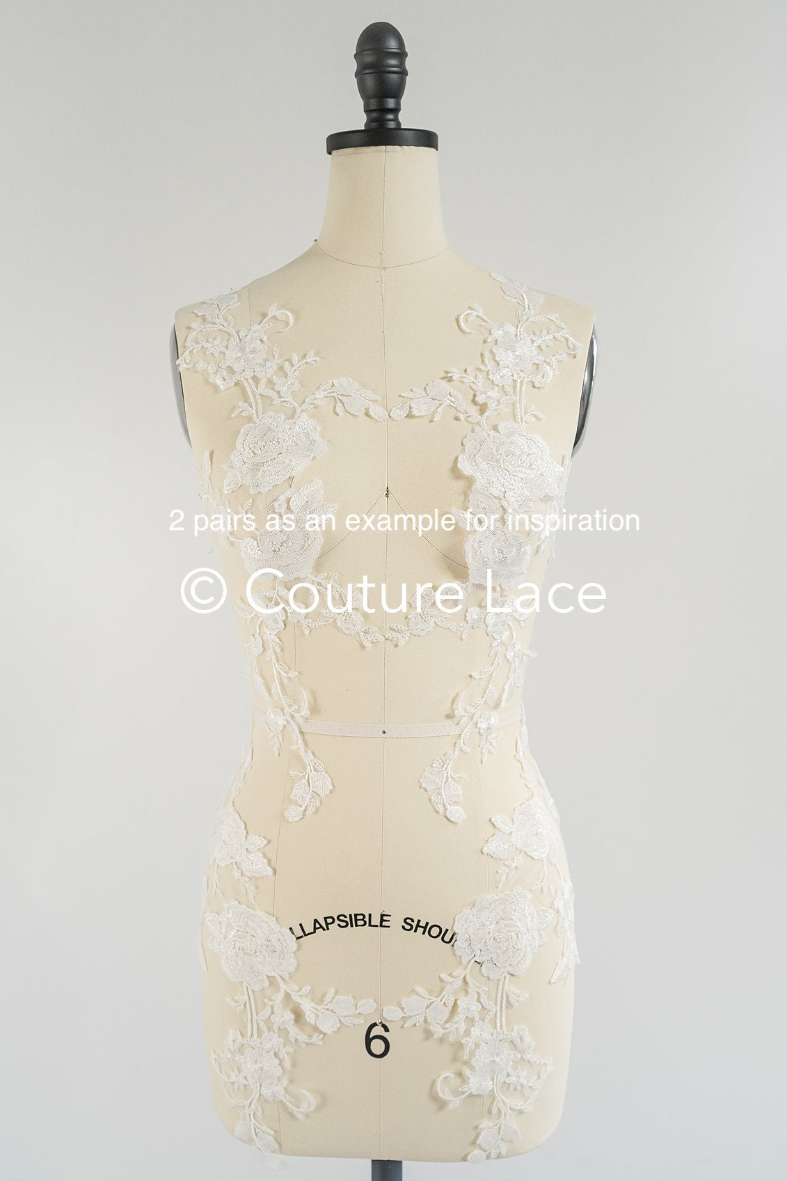 Applikation weiß / florale Hochzeitskleid Spitzenapplikation/ Braut Applikation// A24-096S