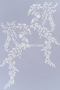 Romantische Applikation weiß / florale Hochzeitskleid Spitzenapplikation mit Pailletten/ Braut Applikation// A24-170